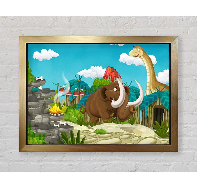 Mammoth And Dinosaur - Single Picture Frame Art Prints Bright Star Size: 84.1cm H x 118.9cm W x 3.4cm D on Productcaster.