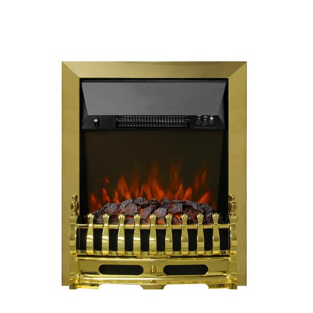 Bayden Inset Electric Fire Flare Finish: Brass on Productcaster.