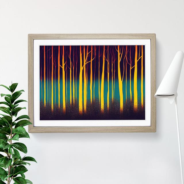 Evocative Abstract Forest - Single Picture Frame Print Alpen Home Size: 25cm H x 34cm W x 2cm D, Frame Colour: Oak on Productcaster.