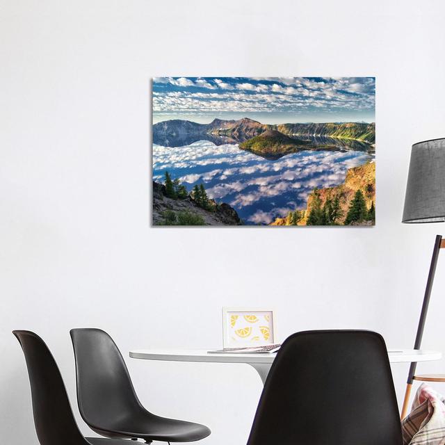 Crater Lake Mirror by Dennis Frates - Wrapped Canvas Photograph Alpen Home Size: 66.04cm H x 101.6cm W x 3.81cm D on Productcaster.