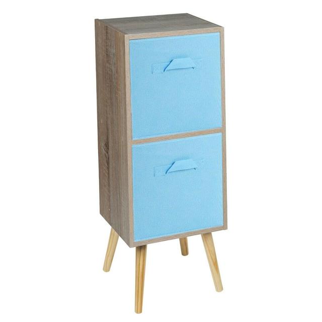 Bookcase 17 Stories Colour: Antique Oak/Sky Blue/Black on Productcaster.