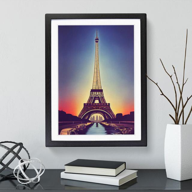 Eiffel Tower at Sunset No.3 - Picture Frame Graphic Art Lily Manor Format: Black Framed Paper, Size: 64cm H x 46cm W x 2cm D on Productcaster.