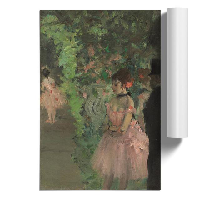 Ballet Ballerina Dancers Backstage by Edgar Degas - Unframed Painting East Urban Home Size: 30cm H x 21cm W x 0.1cm D on Productcaster.