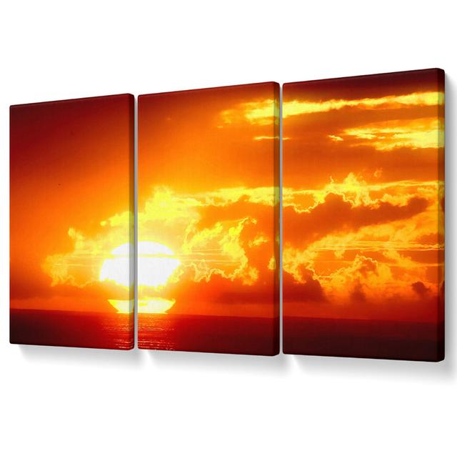 Marvelous Sunset Beach Canvas 3 Panel Set Highland Dunes Size: 50.8cm H x 106.6cm W on Productcaster.