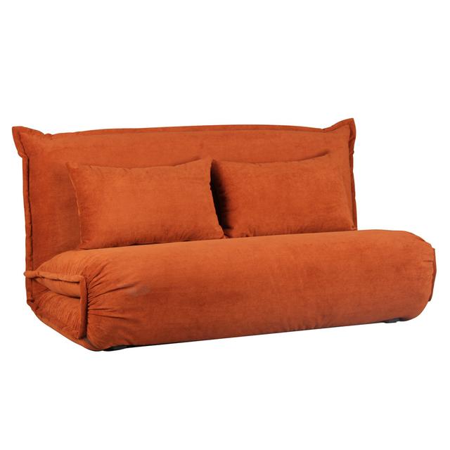 Zweiersofa Mirri 17 Stories Polsterfarbe: Orange on Productcaster.