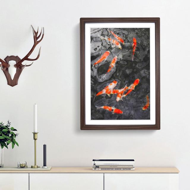 Carp and Koi Fish - Picture Frame Painting Print on MDF East Urban Home Size: 45cm H x 33cm W x 2cm D, Frame Option: Walnut Framed on Productcaster.