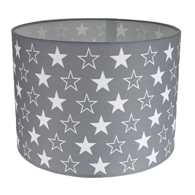 White Stars Children/'S/Kids Grey Cotton Fabric Bedroom Lamp Or Pendant Shade By Harriet Bee Harriet Bee on Productcaster.