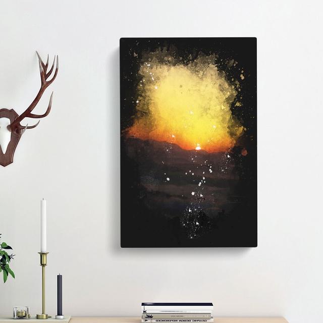 Indian Sunrise - Wrapped Canvas Painting Print East Urban Home Size: 60cm H x 40cm W x 4cm D on Productcaster.