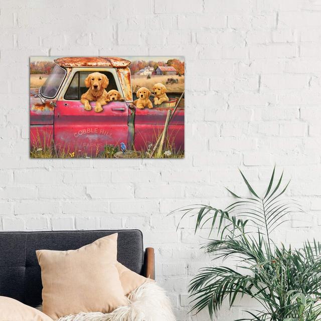 Goldens And Truck - Wrapped Canvas Painting East Urban Home Size: 20.50cm H x 31cm W on Productcaster.