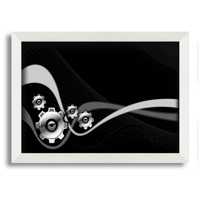 Silver Cogs of Time - Single Picture Frame Art Prints Brayden Studio Size: 59.7cm H x 84.1cm W on Productcaster.