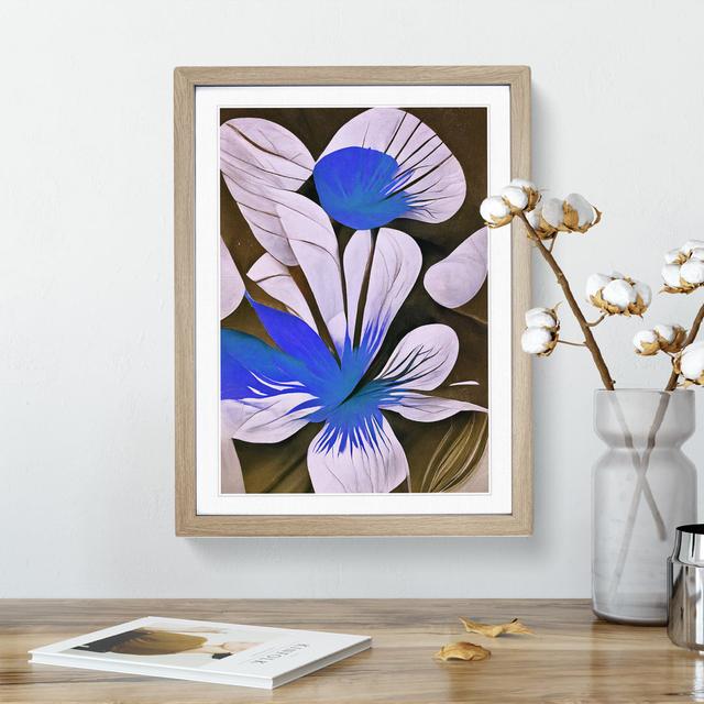 Colourful Abstract Floral No.5 - Picture Frame Painting Marlow Home Co. Frame Colour: Oak, Size: 46cm H x 34cm W x 2cm D on Productcaster.