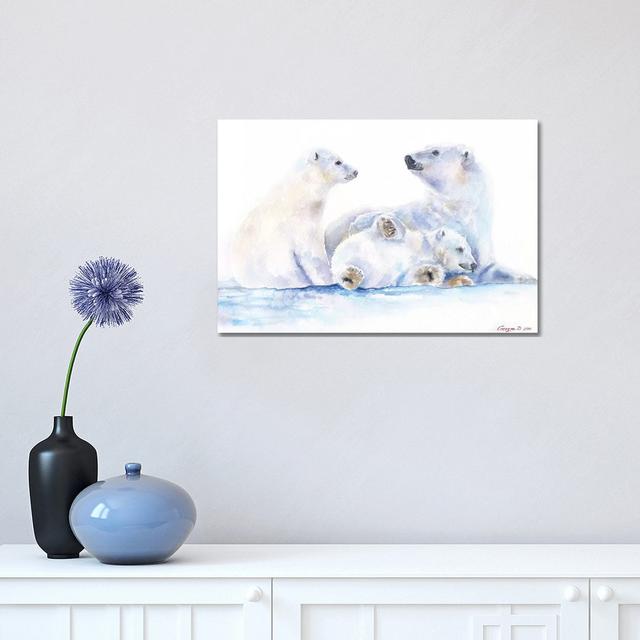 Polar Bears by George Dyachenko - Wrapped Canvas Painting House of Hampton Size: 30.48cm H x 45.72cm W x 1.905cm D on Productcaster.