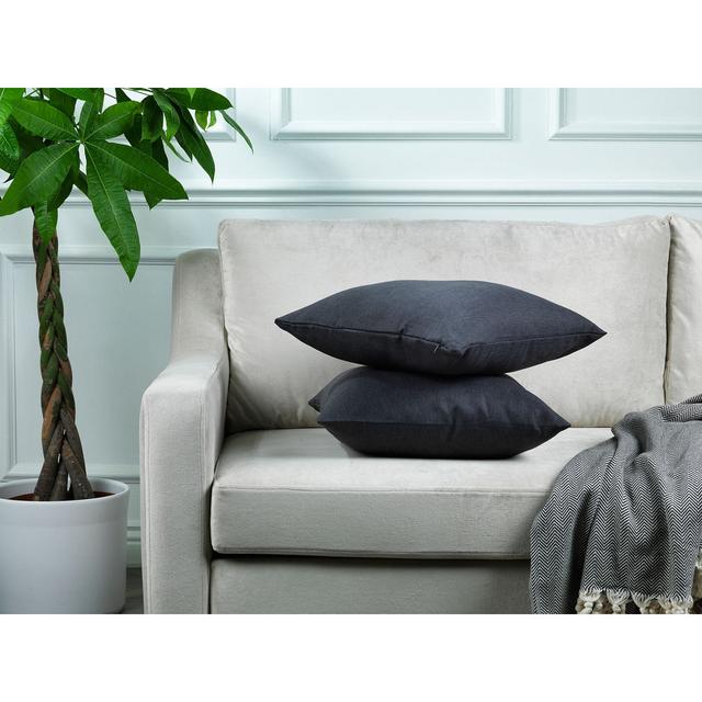 Indoor / Outdoor Square Scatter Cushion Cover (Set of 2) Lilijan Home & Curtain Colour: Dark Grey, Size: 55 x 55cm, Shape: Square on Productcaster.