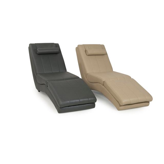 Allentown Leather Chaise Lounge Latitude Run Colour: Dark grey on Productcaster.