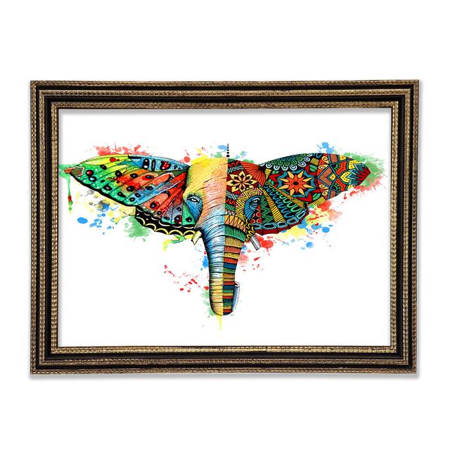 Elephant Ear Butterfly Latitude Vive Format: Silver Black Framed Paper, Size: 84.1cm H x 142.2cm W x 8cm D on Productcaster.