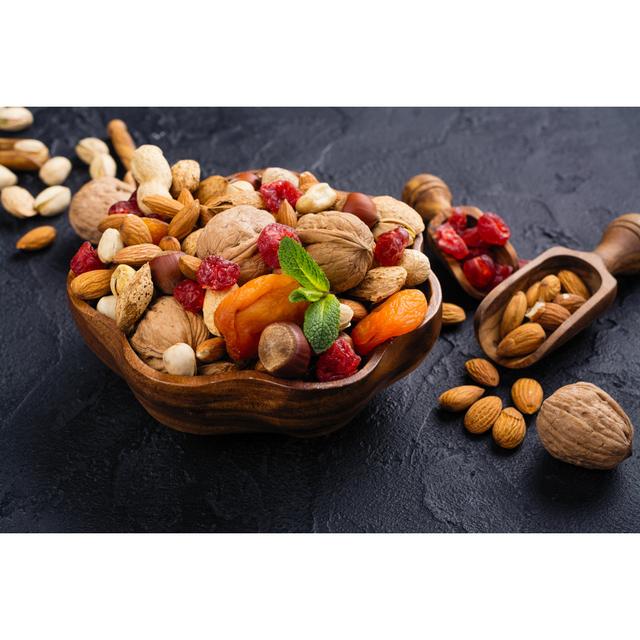 Dry Fruits and Nuts - Wrapped Canvas Photograph 17 Stories Size: 81cm H x 122cm W x 3.8cm D on Productcaster.