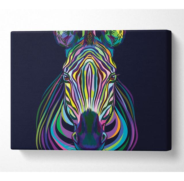 Stunning Zebra Vibrant - Wrapped Canvas Graphic Art Latitude Vive Size: 35.6cm H x 50.8cm W on Productcaster.