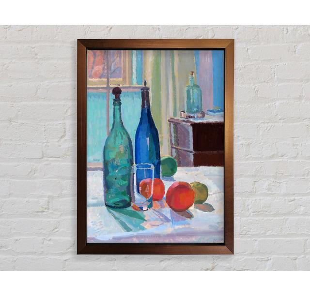 Spencer Frederick Gore Blue And Green Bottles And Oranges - Single Picture Frame Art Prints Rosalind Wheeler Size: 84.1cm H x 59.7cm W x 3.4cm D on Productcaster.