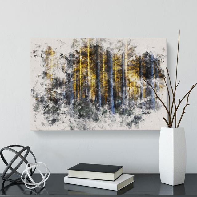 Sunlight Forest Vol.4 Watercolour - Wrapped Canvas Graphic Art East Urban Home Size: 50cm H x 76cm W x 3cm D on Productcaster.