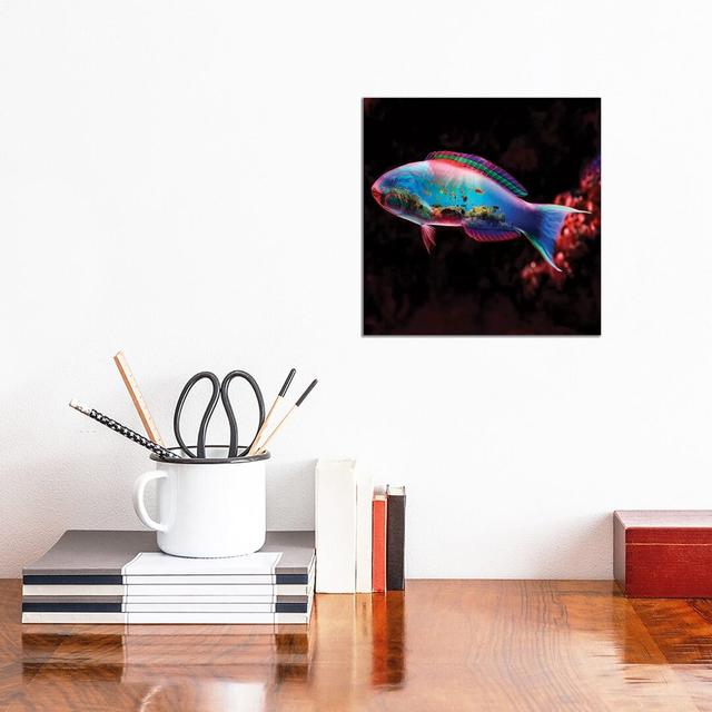 Fish by Paul Haag - Print on Canvas Breakwater Bay Size: 30.48cm H x 30.48cm W x 1.91cm D, Format: Wrapped Canvas on Productcaster.