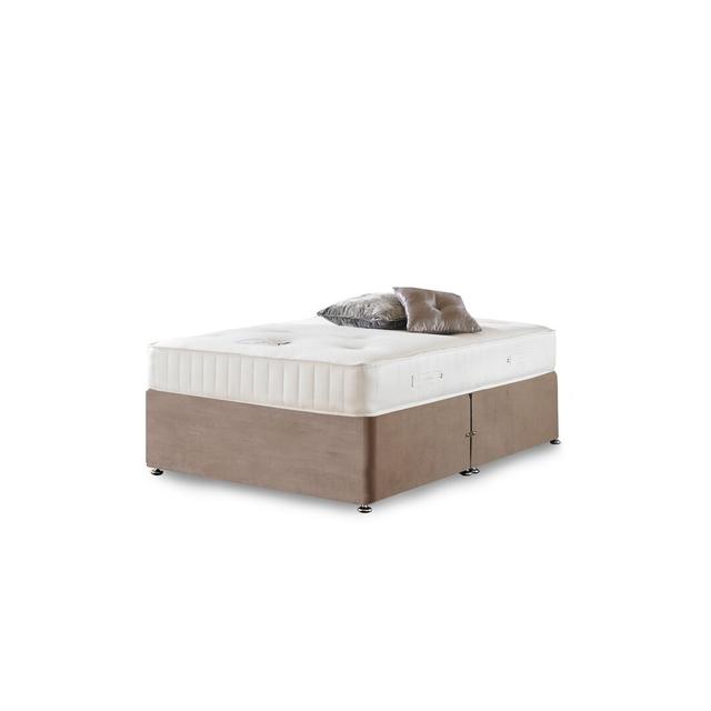 Asia Memory Foam Divan Bed Set Fairmont Park Storage Type: 2 Drawers, Colour: Mink Plush Velvet, Size: Super King (6') on Productcaster.