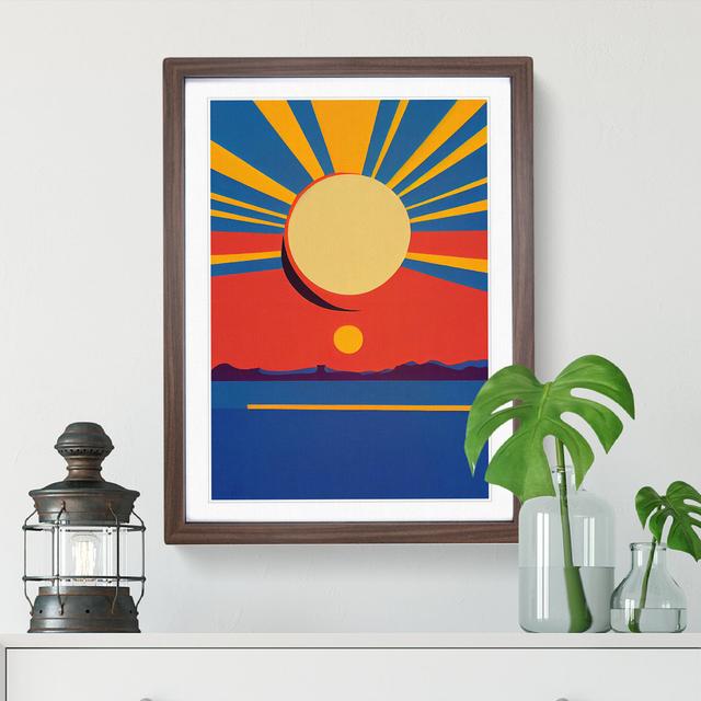 Majestic Abstract Sunset - Picture Frame Graphic Art George Oliver Frame Colour: Walnut, Size: 34cm H x 25cm W x 2cm D on Productcaster.