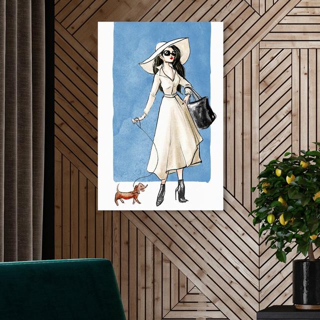 Dog Walk Couture II - Wrapped Canvas Painting East Urban Home Size: 91.4 cm H x 61 cm W on Productcaster.