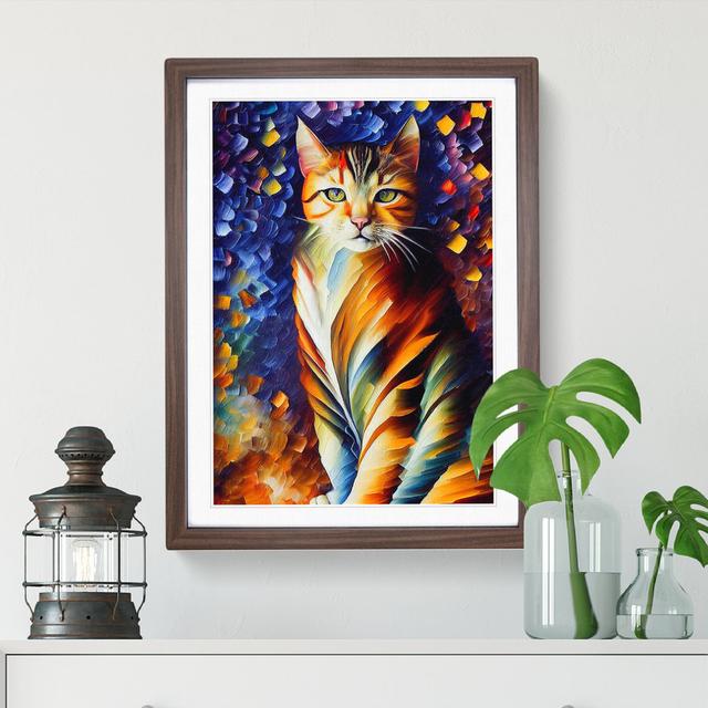 Cat Portrait No.6 - Single Picture Frame Print Marlow Home Co. Size: 46cm H x 34cm W x 2cm D, Frame Colour: Walnut on Productcaster.