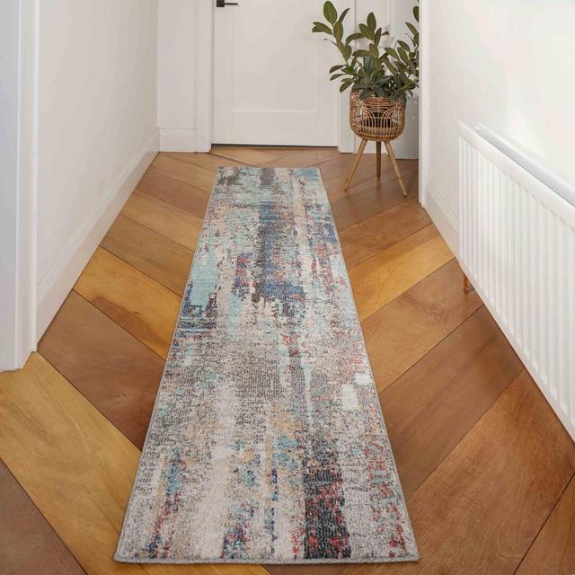 Olivieri Power Loom Blue/Grey Rug Borough Wharf Rug Size: Runner 60 x 240cm on Productcaster.