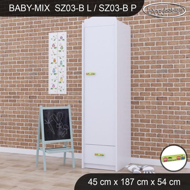 Baby Mix Train 1 Door Wardrobe Happy Babies Colour: White/Green on Productcaster.