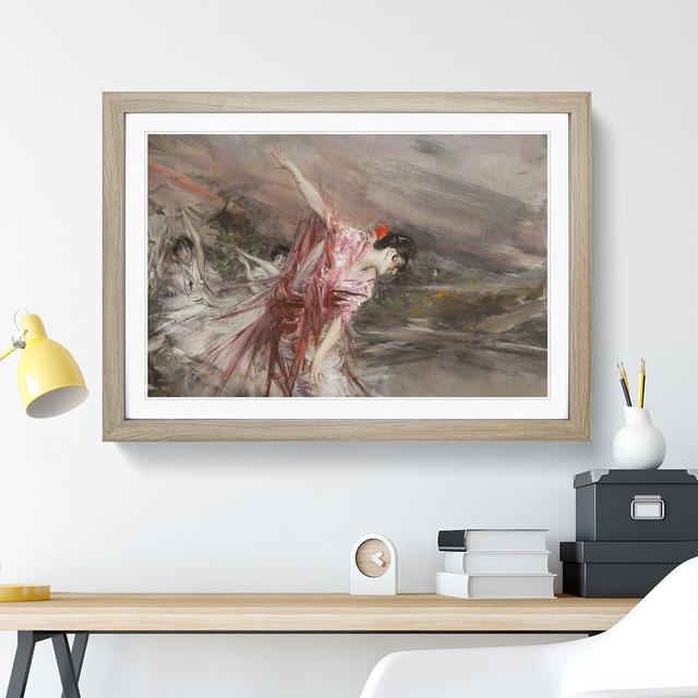 The Spanish Dancer by Giovanni Boldini - Picture Frame Painting East Urban Home Frame Option: Oak Framed, Size: 48cm H x 65cm W x 2cm D on Productcaster.