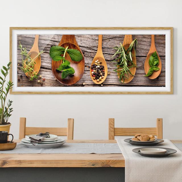 Herbs and Spices - Picture Frame Graphic Art Ebern Designs Size: 50cm H x 130cm W x 2cm D, Frame Option: Brown Framed on Productcaster.