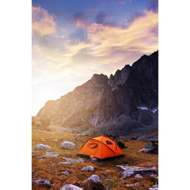 Tourist Camping In The Mountains by Tolstnev - Wrapped Canvas Print Union Rustic Size: 122cm H x 81cm W on Productcaster.