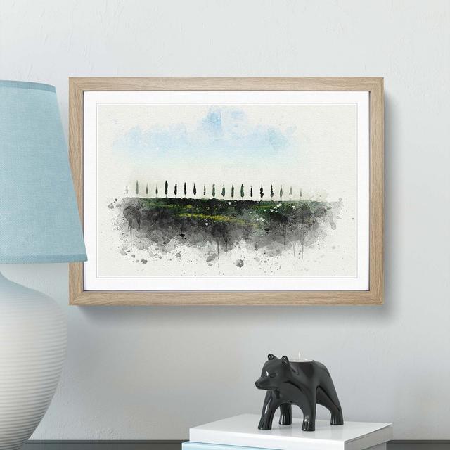 Tuscany Fields in Siena Italy in Abstract - Picture Frame Graphic Art Print East Urban Home Size: 50cm H x 76cm W x 2cm D, Frame Option: Oak on Productcaster.