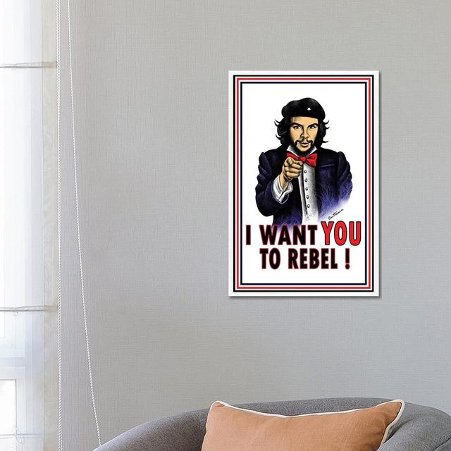 Che by Ben Heine - Graphic Art Print on Canvas Happy Larry Size: 66.04cm H x 45.72cm W x 3.81cm D, Format: White Framed on Productcaster.