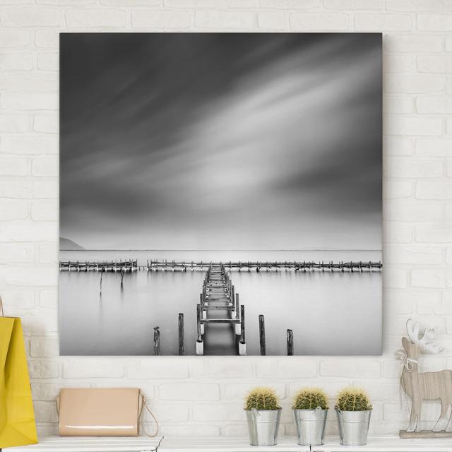 Leinwandbild - Der Alte Pier Haus am Meer Format: 330g/qm Recycled Canvas, Größe: 30 cm H x 30 cm B on Productcaster.