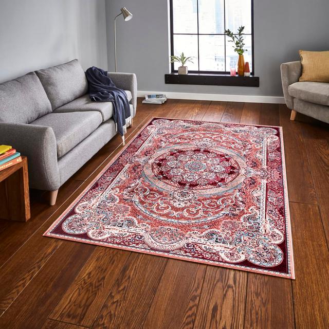 Gastonia Geometric Machine Woven Rose Area Rug Langley Street Rug Size: Rectangle 60 x 220cm on Productcaster.