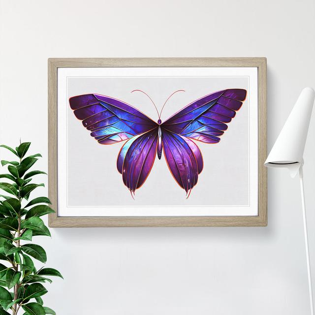 Boundless Butterfly - Picture Frame Graphic Art Brambly Cottage Size: 46cm H x 64cm W x 2cm D, Frame Colour: Oak Framed on Productcaster.