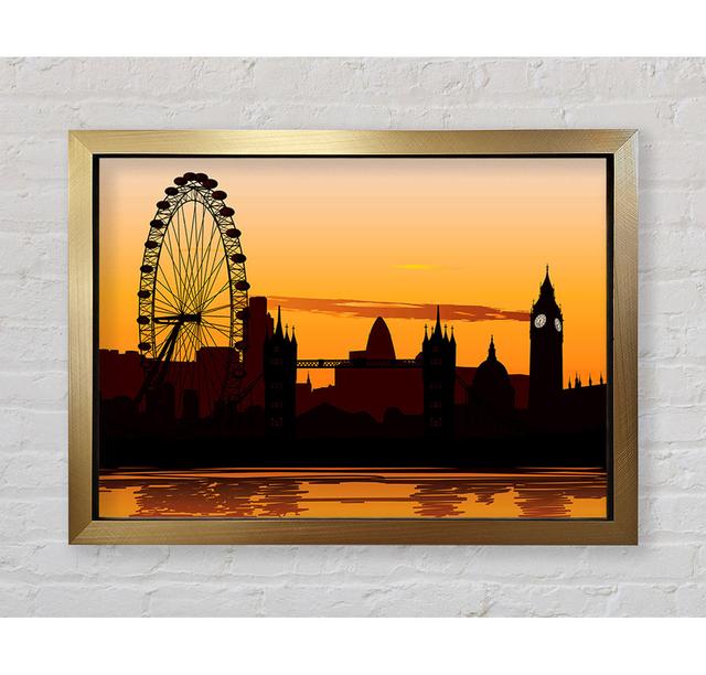 London Morning Reflection Glow - Single Picture Frame Print Ebern Designs Size: 59.7cm H x 84.1cm W on Productcaster.