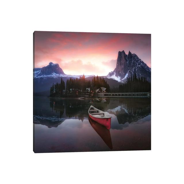 Rocky Mountains The Boat At Sunrise 7R24696 by Joanaduenas - Wrapped Canvas Print Alpen Home Size: 45.72cm H x 45.72cm W x 1.905cm D on Productcaster.