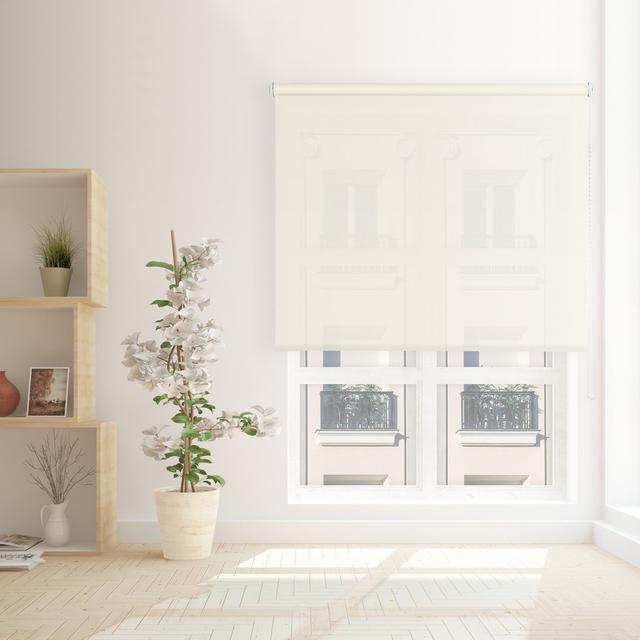 Sheer Roller Blind Symple Stuff Size: 250cm L x 120cm W, Finish: White Linen on Productcaster.