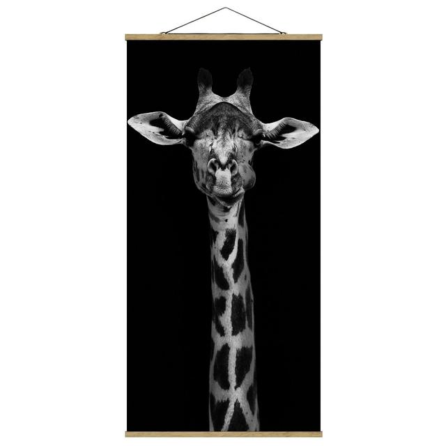 Wandbild Dark Giraffe Portrait Ebern Designs Größe: 100 cm H x 50 cm B x 0,3 cm T on Productcaster.