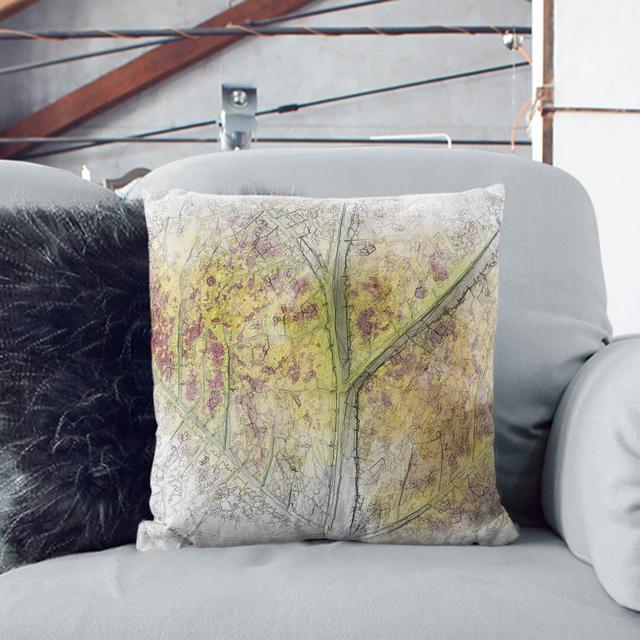 Veins of the Leaf Cushion with Filling East Urban Home Size: 55cm H x 55cm W x 20cm D, Backing Colour: White on Productcaster.