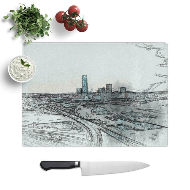 Tempered Glass Oklahoma City Skyline Chopping Board East Urban Home Size: 28.5 cm W x 20 cm L on Productcaster.