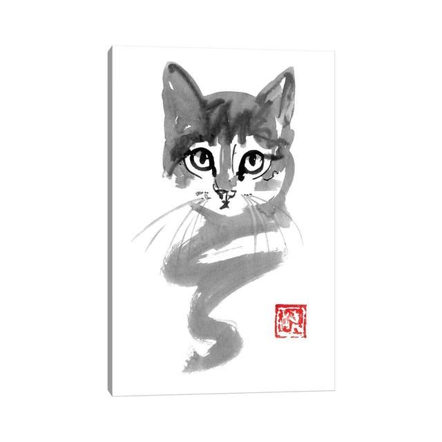 Cute Cat Line by Péchane - Painting Print on Canvas Bloomsbury Market Format: Wrapped Canvas, Size: 45.72cm H x 30.48cm W x 1.91cm D on Productcaster.