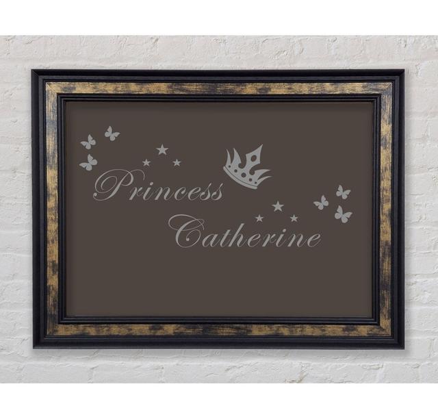 Your Own Name Princess 2 Pink - Single Picture Frame Art Prints Bright Star Size: 42cm H x 59.7cm W x 8cm D, Colour: Chocolate on Productcaster.