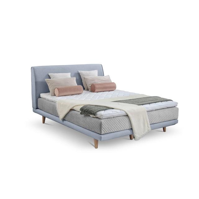 Boxspringbett Magon Mikado Living Farbe: Grey/Blue on Productcaster.