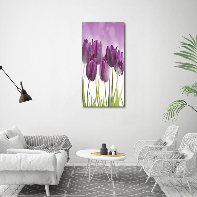 Purple Tulips - Wrapped Canvas Art Prints Brayden Studio on Productcaster.