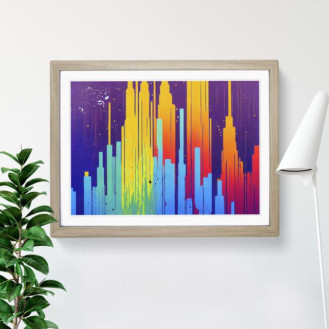 Spellbinding City Skyline Architecture - Single Picture Frame Print 17 Stories Frame Colour: Oak Frame, Size: 46cm H x 64cm W on Productcaster.