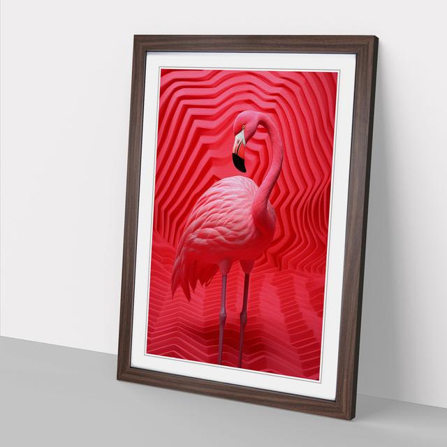 Flamingo Op 17 Stories Size: 46cm H x 34cm W, Format: Walnut Framed on Productcaster.